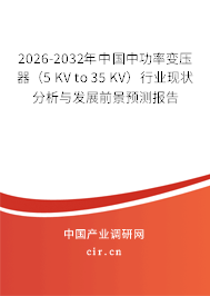 2026-2032年中國中功率變壓器（5 KV to 35 KV）行業(yè)現(xiàn)狀分析與發(fā)展前景預(yù)測報(bào)告