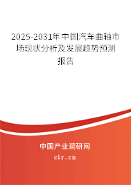 2025-2031年中國汽車曲軸市場現(xiàn)狀分析及發(fā)展趨勢預(yù)測報告