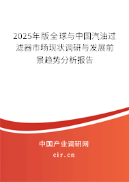 2025年版全球與中國(guó)汽油過濾器市場(chǎng)現(xiàn)狀調(diào)研與發(fā)展前景趨勢(shì)分析報(bào)告 2025年版全球與中國(guó)汽油過濾器市場(chǎng)現(xiàn)狀調(diào)研與發(fā)展前景趨勢(shì)分析報(bào)告