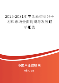 2025-2031年中國新型高分子材料市場全面調(diào)研與發(fā)展趨勢報告 2025-2031年中國新型高分子材料市場全面調(diào)研與發(fā)展趨勢報告