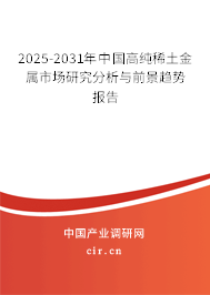 2025-2031年中國(guó)高純稀土金屬市場(chǎng)研究分析與前景趨勢(shì)報(bào)告