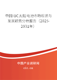 中國IBC太陽電池市場現(xiàn)狀與發(fā)展趨勢分析報告（2025-2031年）
