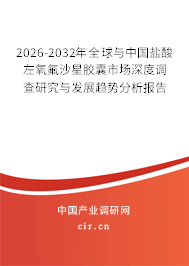 2025-2031年全球與中國鹽酸左氧氟沙星膠囊市場(chǎng)深度調(diào)查研究與發(fā)展趨勢(shì)分析報(bào)告