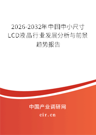 2026-2032年中國中小尺寸LCD液晶行業(yè)發(fā)展分析與前景趨勢報告