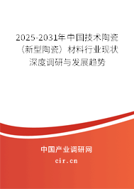 2025-2031年中國技術(shù)陶瓷（新型陶瓷）材料行業(yè)現(xiàn)狀深度調(diào)研與發(fā)展趨勢