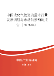 中國液化氣管道流量計行業(yè)發(fā)展調(diào)研與市場前景預(yù)測報告(2026年) 中國液化氣管道流量計行業(yè)發(fā)展調(diào)研與市場前景預(yù)測報告(2026年)