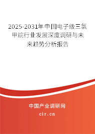 2025-2031年中國電子級三氯甲烷行業(yè)發(fā)展深度調(diào)研與未來趨勢分析報告