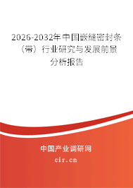 2026-2032年中國嵌縫密封條(帶)行業(yè)研究與發(fā)展前景分析報告 2026-2032年中國嵌縫密封條(帶)行業(yè)研究與發(fā)展前景分析報告