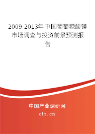 2009-2013年中國葡萄糖酸鎂市場調(diào)查與投資前景預(yù)測報(bào)告