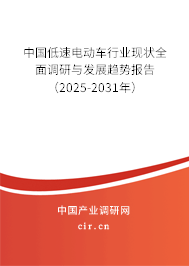 中國低速電動車行業(yè)現狀全面調研與發(fā)展趨勢報告(2025-2031年) 中國低速電動車行業(yè)現狀全面調研與發(fā)展趨勢報告(2025-2031年)