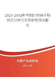 2025-2031年中國分頁器市場研究分析與前景趨勢預(yù)測報告