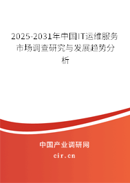 2025-2031年中國IT運(yùn)維服務(wù)市場調(diào)查研究與發(fā)展趨勢分析 2025-2031年中國IT運(yùn)維服務(wù)市場調(diào)查研究與發(fā)展趨勢分析