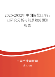 2026-2032年中國智慧口岸行業(yè)研究分析與前景趨勢(shì)預(yù)測(cè)報(bào)告