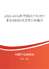 2026-2032年中國動力電池行業(yè)發(fā)展回顧及走勢分析報(bào)告