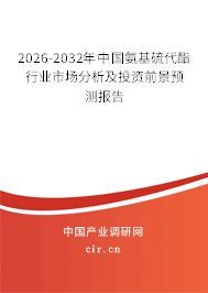 2026-2032年中國氨基硫代酯行業(yè)市場分析及投資前景預(yù)測報告 2026-2032年中國氨基硫代酯行業(yè)市場分析及投資前景預(yù)測報告
