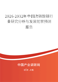 2026-2032年中國次磷酸鎂行業(yè)研究分析與發(fā)展前景預測報告 2026-2032年中國次磷酸鎂行業(yè)研究分析與發(fā)展前景預測報告