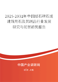2025-2031年中國蠟石碑石或建筑用石及其制品行業(yè)發(fā)展研究與前景趨勢報告