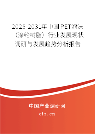 2025-2031年中國PET泡沫（滌綸樹脂）行業(yè)發(fā)展現(xiàn)狀調(diào)研與發(fā)展趨勢分析報告