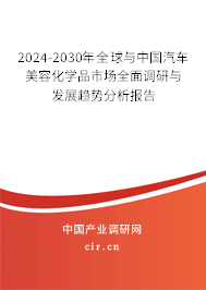2024-2030年全球與中國(guó)汽車美容化學(xué)品市場(chǎng)全面調(diào)研與發(fā)展趨勢(shì)分析報(bào)告