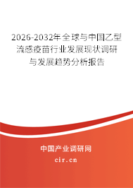 2026-2032年全球與中國乙型流感疫苗行業(yè)發(fā)展現(xiàn)狀調(diào)研與發(fā)展趨勢分析報告