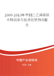 2009-2013年中國(guó)二乙烯基砜市場(chǎng)調(diào)查與投資前景預(yù)測(cè)報(bào)告