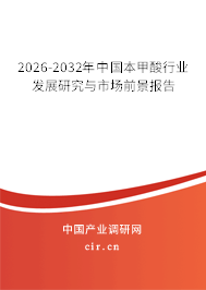 2026-2032年中國本甲酸行業(yè)發(fā)展研究與市場前景報告