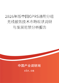 2026年版中國GPRS通用分組無線服務(wù)技術(shù)市場現(xiàn)狀調(diào)研與發(fā)展前景分析報告