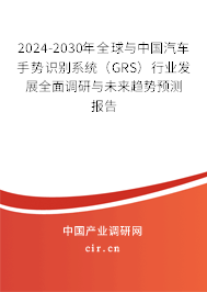 2024-2030年全球與中國(guó)汽車手勢(shì)識(shí)別系統(tǒng)(GRS)行業(yè)發(fā)展全面調(diào)研與未來趨勢(shì)預(yù)測(cè)報(bào)告 2024-2030年全球與中國(guó)汽車手勢(shì)識(shí)別系統(tǒng)(GRS)行業(yè)發(fā)展全面調(diào)研與未來趨勢(shì)預(yù)測(cè)報(bào)告