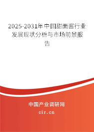 2025-2031年中國甜面醬行業(yè)發(fā)展現(xiàn)狀分析與市場前景報告 2025-2031年中國甜面醬行業(yè)發(fā)展現(xiàn)狀分析與市場前景報告