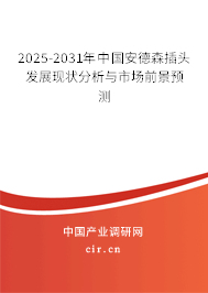 2025-2031年中國安德森插頭發(fā)展現(xiàn)狀分析與市場(chǎng)前景預(yù)測(cè)