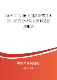 2025-2031年中國高端蘇打水行業(yè)研究分析及發(fā)展趨勢預測報告