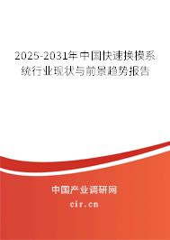 2025-2031年中國(guó)快速換模系統(tǒng)行業(yè)現(xiàn)狀與前景趨勢(shì)報(bào)告