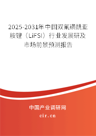 2025-2031年中國(guó)雙氟磺酰亞胺鋰（LiFSI）行業(yè)發(fā)展研及市場(chǎng)前景預(yù)測(cè)報(bào)告