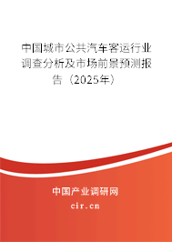 中國城市公共汽車客運行業(yè)調(diào)查分析及市場前景預測報告（2025年）