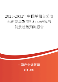 2025-2031年中國單相自起動無刷交流發(fā)電機行業(yè)研究與前景趨勢預測報告