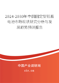 2024-2030年中國固定型鉛蓄電池市場現(xiàn)狀研究分析與發(fā)展趨勢預測報告