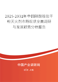 2025-2031年中國磷酸銨鹽干粉滅火劑市場現(xiàn)狀全面調(diào)研與發(fā)展趨勢分析報告