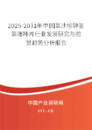 2025-2031年中國(guó)氯沙坦鉀氫氯噻嗪片行業(yè)發(fā)展研究與前景趨勢(shì)分析報(bào)告 2025-2031年中國(guó)氯沙坦鉀氫氯噻嗪片行業(yè)發(fā)展研究與前景趨勢(shì)分析報(bào)告