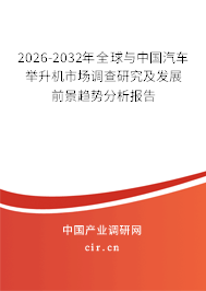 2024-2030年全球與中國汽車舉升機市場調(diào)查研究及發(fā)展前景趨勢分析報告