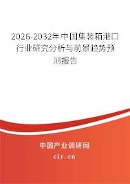 2026-2032年中國集裝箱港口行業(yè)研究分析與前景趨勢預測報告 2026-2032年中國集裝箱港口行業(yè)研究分析與前景趨勢預測報告
