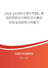 2024-2030年全球與中國L-賴氨酸硫酸鹽市場現(xiàn)狀全面調研及發(fā)展趨勢分析報告