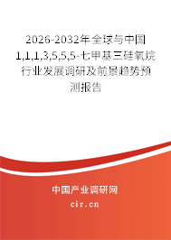 2026-2032年全球與中國1,1,1,3,5,5,5-七甲基三硅氧烷行業(yè)發(fā)展調(diào)研及前景趨勢預(yù)測報告