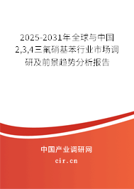 2025-2031年全球與中國2,3,4三氟硝基苯行業(yè)市場調(diào)研及前景趨勢分析報(bào)告 2025-2031年全球與中國2,3,4三氟硝基苯行業(yè)市場調(diào)研及前景趨勢分析報(bào)告