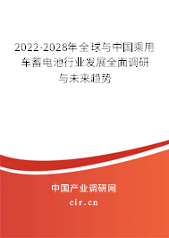 2022-2028年全球與中國(guó)乘用車蓄電池行業(yè)發(fā)展全面調(diào)研與未來趨勢(shì)