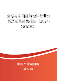 全球與中國建筑泡沫行業(yè)分析及前景趨勢報(bào)告（2024-2030年）