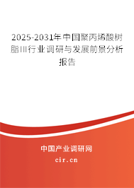 2025-2031年中國聚丙烯酸樹脂III行業(yè)調(diào)研與發(fā)展前景分析報(bào)告