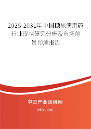 2025-2031年中國糖尿病用藥行業(yè)現(xiàn)狀研究分析及市場前景預(yù)測報(bào)告