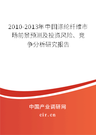 2010-2013年中國滌綸纖維市場前景預測及投資風險、競爭分析研究報告