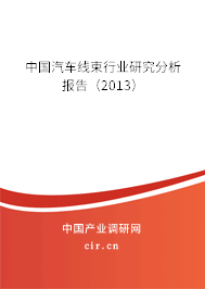 中國汽車線束行業(yè)研究分析報告（2013）