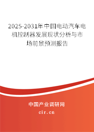 2025-2031年中國電動汽車電機控制器發(fā)展現(xiàn)狀分析與市場前景預(yù)測報告